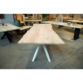 Boomstamtafel van Plataan 285 x 100 cm | Onderstel Esther wit
