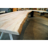 Boomstamtafel van Plataan 285 x 100 cm | Onderstel Esther wit