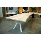 Boomstamtafel van Plataan 285 x 100 cm | Onderstel Esther wit