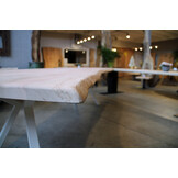 Boomstamtafel van Plataan 285 x 100 cm | Onderstel Esther wit