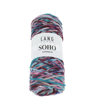 LANG Yarns SOHO 058 blauw/ aubergine