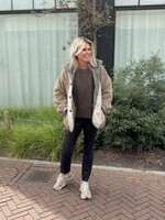 Knit-ted Faux leather pant