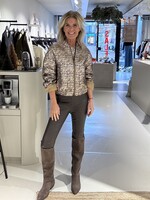 Knit-ted Faux leather pants