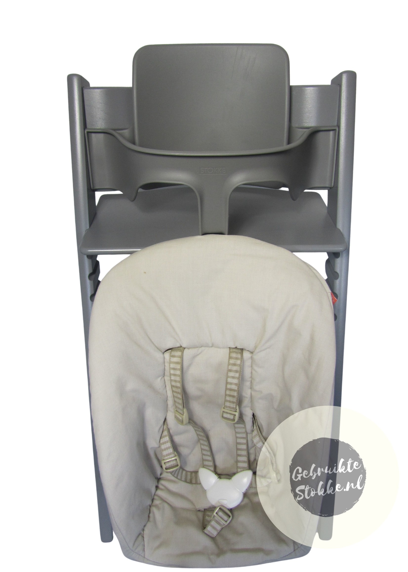 Stokke Tripp Trapp kinderstoel storm grey, licht gebruikt, compleet