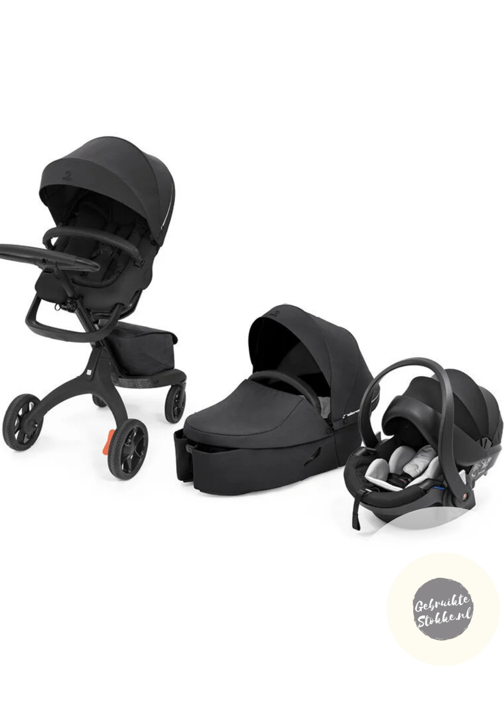 Stokke Xplory X zwart met reiswieg