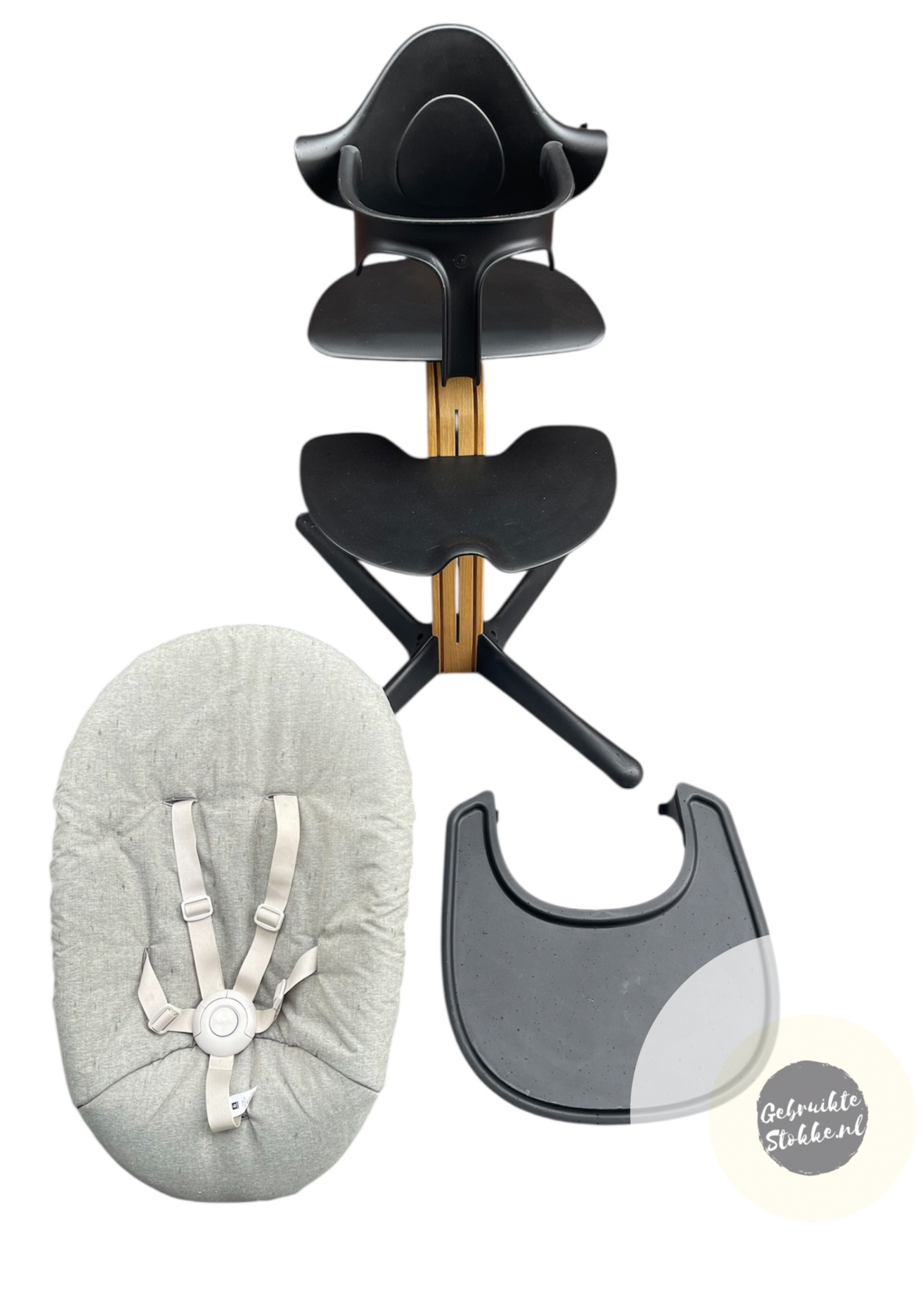Stokke Nomi kinderstoel zwart/beuken complete set