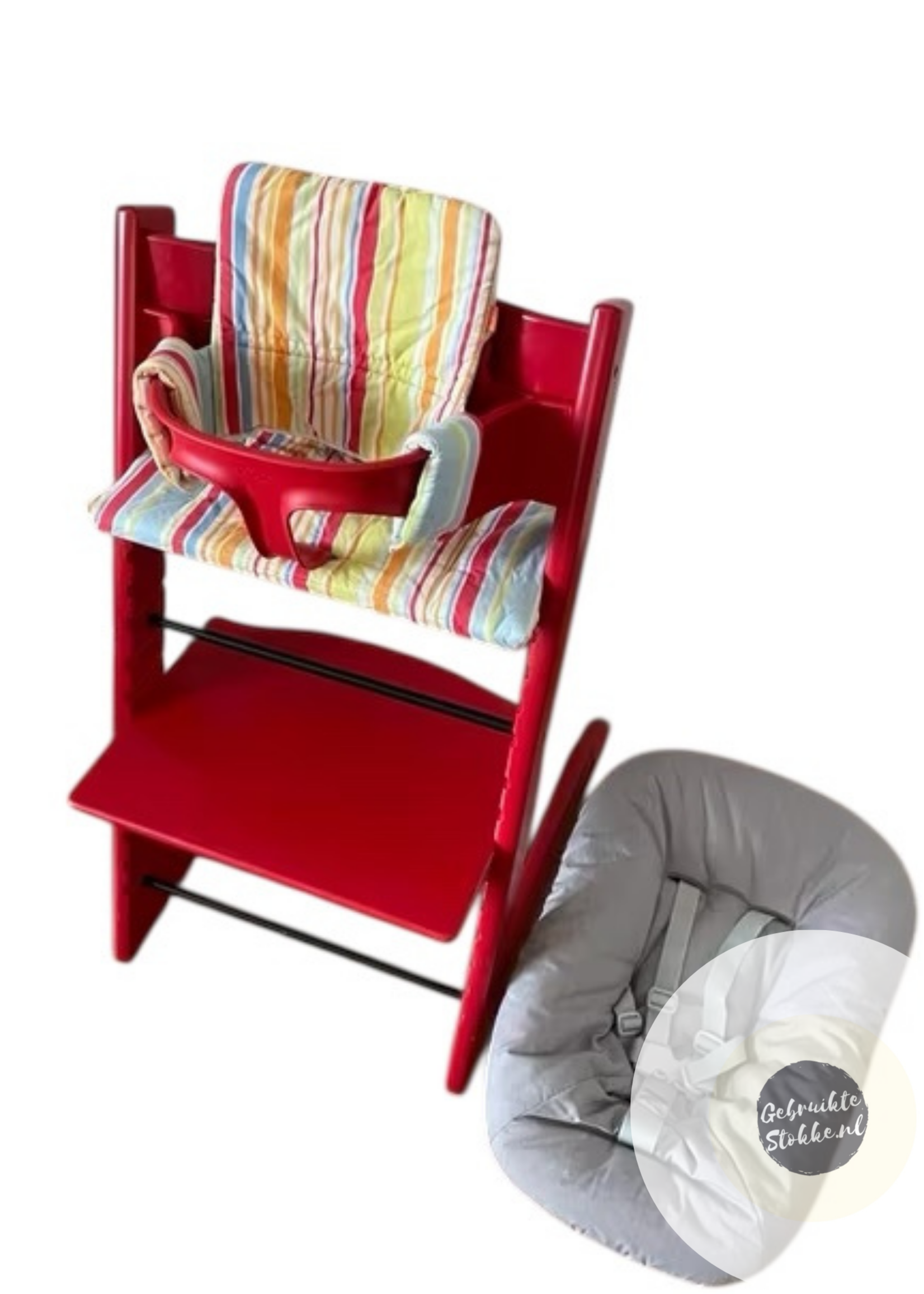 Stokke Tripp Trapp kinderstoel rood compleet