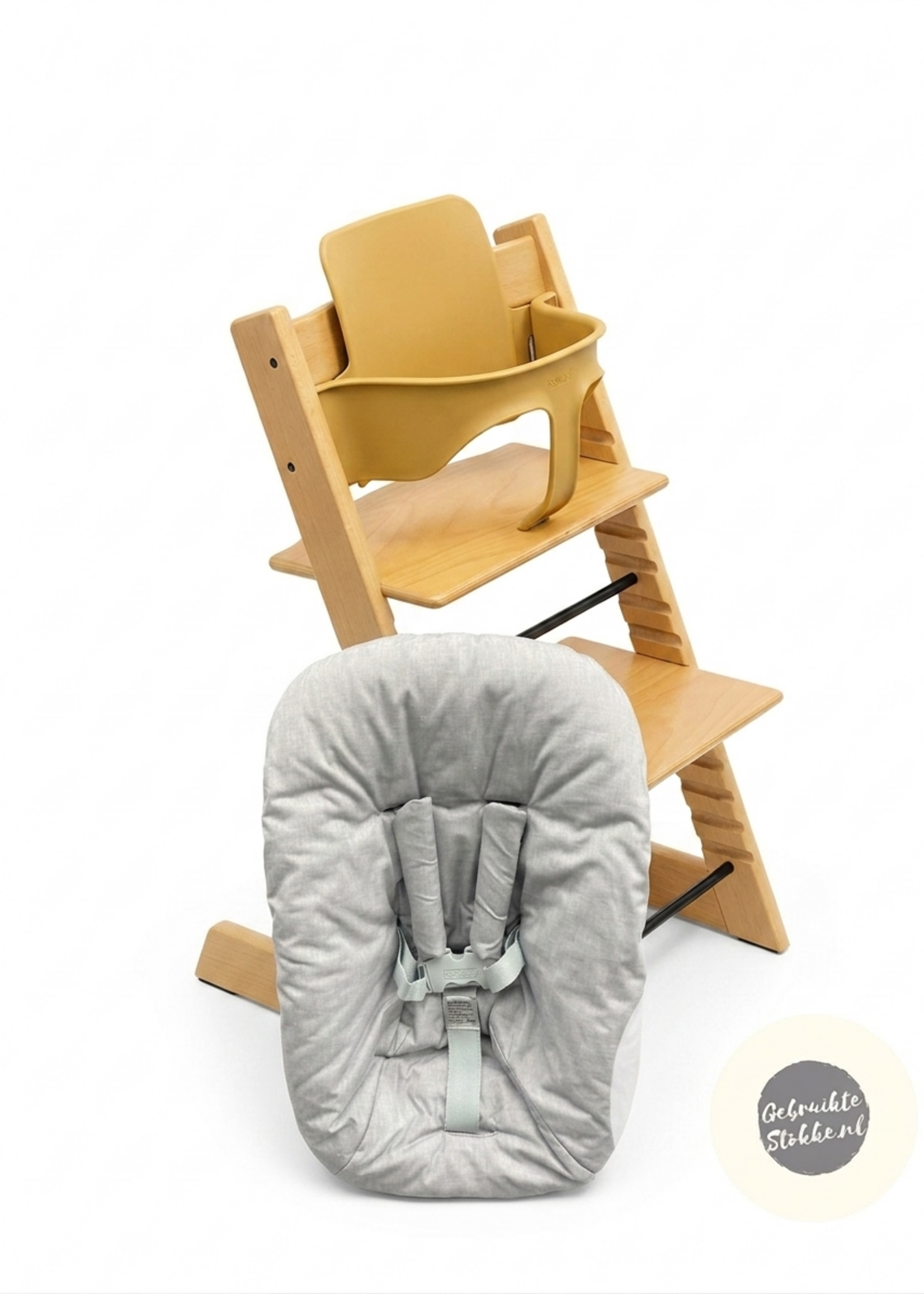 Stokke Tripp Trapp kinderstoel beuken, licht gebruikt, compleet
