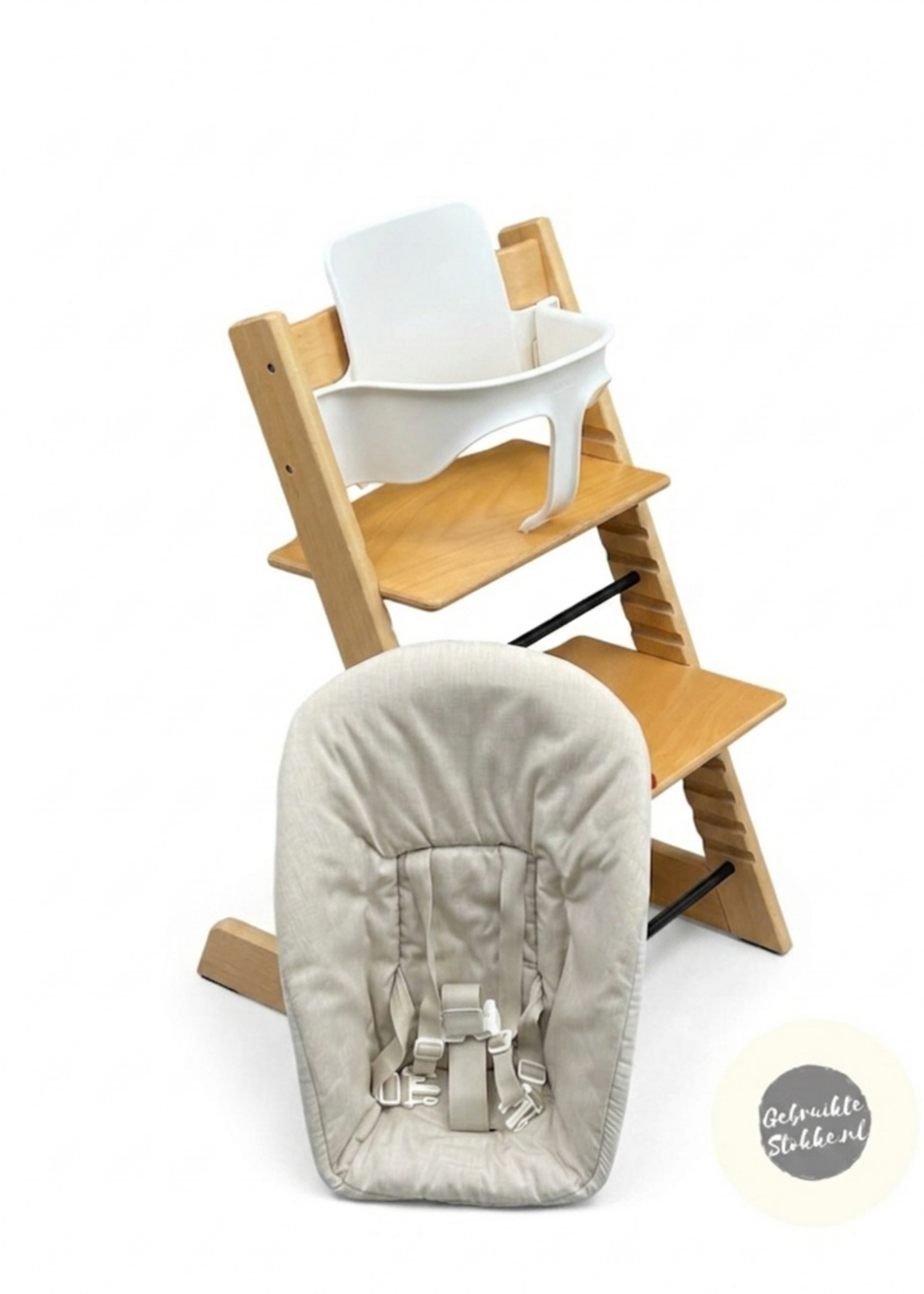 Stokke Tripp Trapp kinderstoel beuken, licht gebruikt, compleet