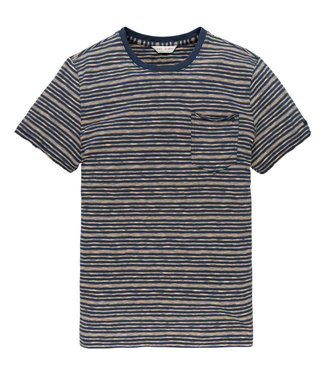 Cast Iron R-neck tee Stripe Jersey Buff Orange