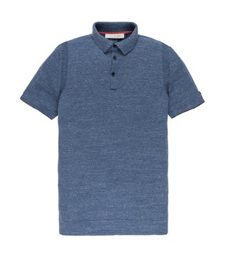 Cast Iron Short sleeve polo Cotton Uneven bu True Navy