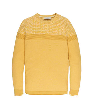 Cast Iron R-neck knit Cotton Plated Misted Yellow