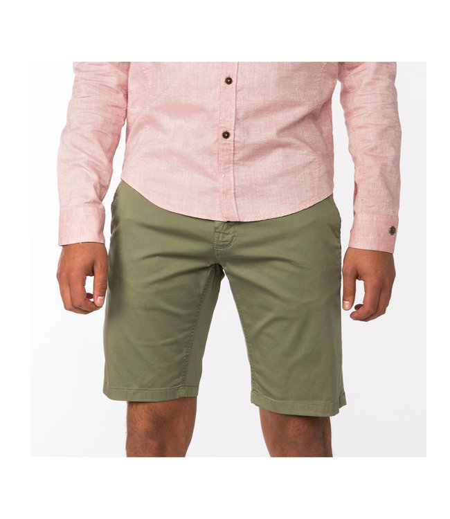 Cast Iron Chino short Summer Satin Army Green - CSH194106-674