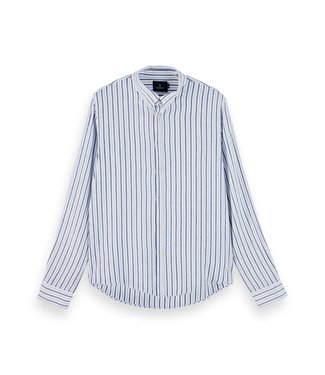 Shirt L/S stripe navy / white