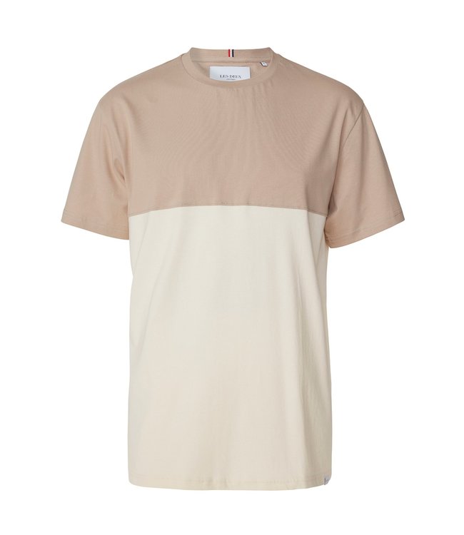 Les Deux Les Deux -Capri colorblock tee s/s dark sand ivory -LDM101080-810215