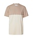 Les Deux Les Deux -Capri colorblock tee s/s dark sand ivory -LDM101080-810215