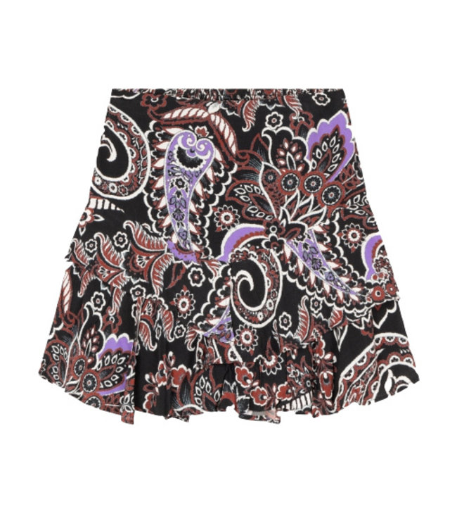Alix the Label Paisley ruffle skirt multi colour
