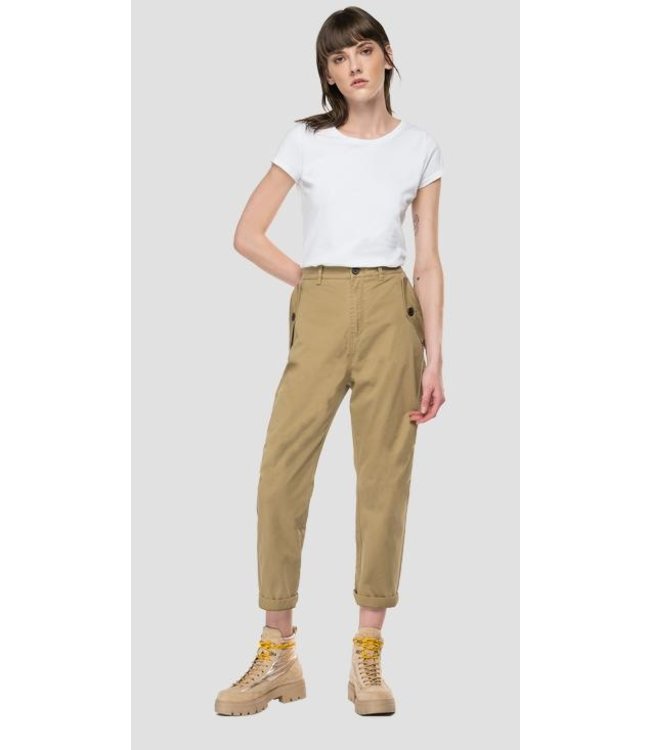 Replay High waisted pocket pant sand