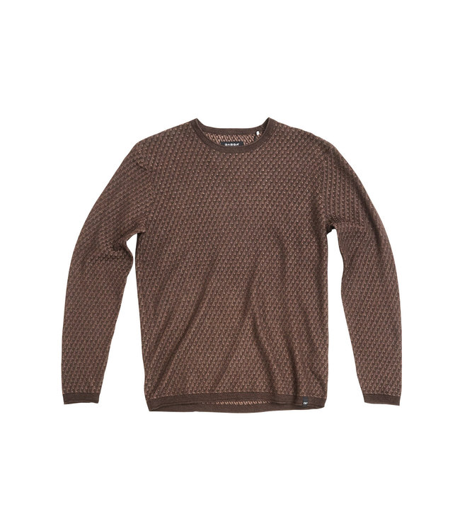 Gabba Pago geo round neck brown melange