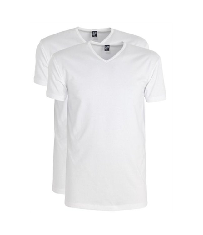Alan Red oklahoma 2pack v neck tee s/s white