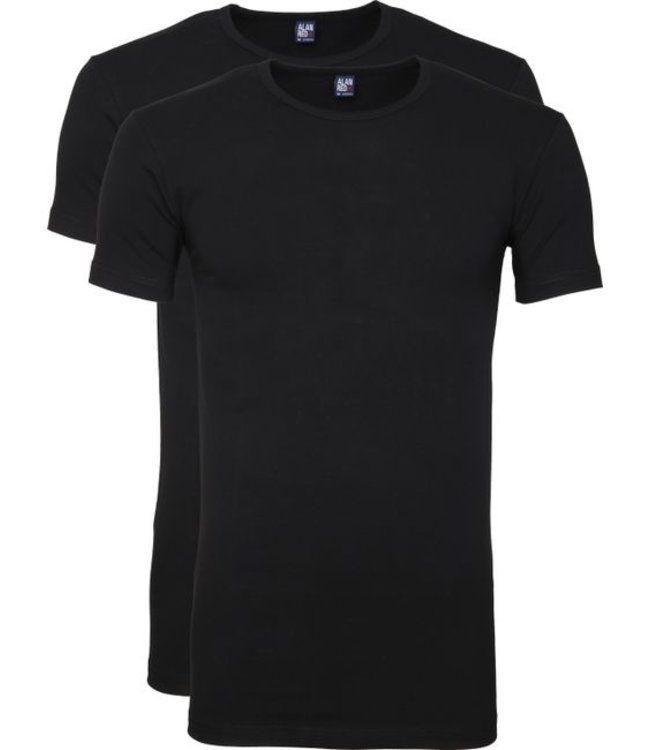 Alan Red ottawa 2pack o neck tee s/s black