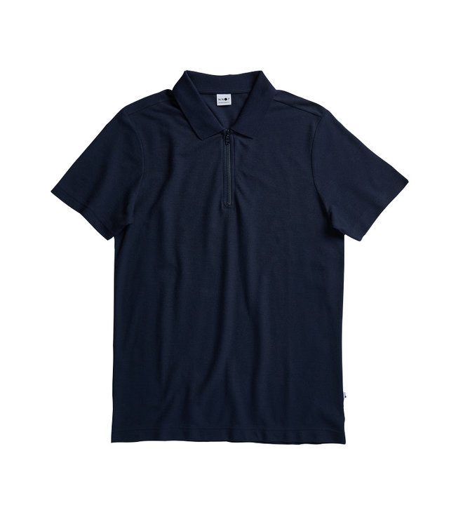 NN.07 Polo Zip Tee Blue