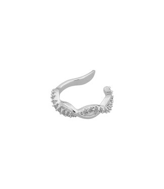 Label Kiki Label Kiki Single twisted shiny earcuff silver KBC62-SILVER