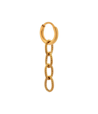 Label Kiki Label Kiki Single twisted chain hoop gold KSH611-GOLD