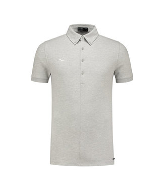 Morse Code Alpha 1 polo s/s light grey melange