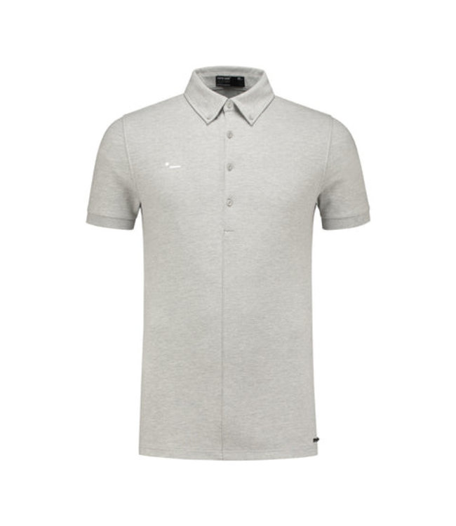 Morse Code Alpha 1 polo s/s light grey melange