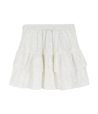 Alix the Label Sequin broderie skirt soft white