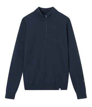 Les Deux Edgar Half Zip Wool Knit India Ink