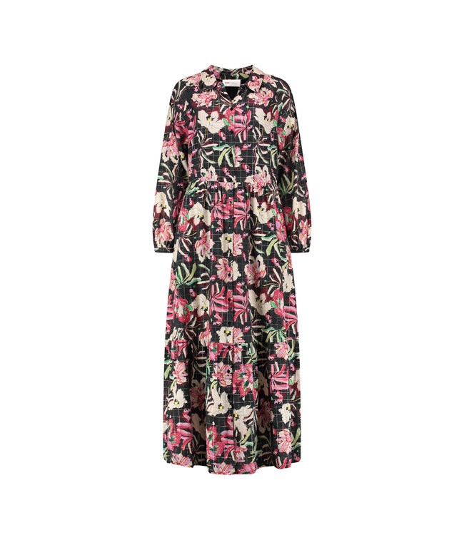 POM Amsterdam Mea flower dress blaze anthracite