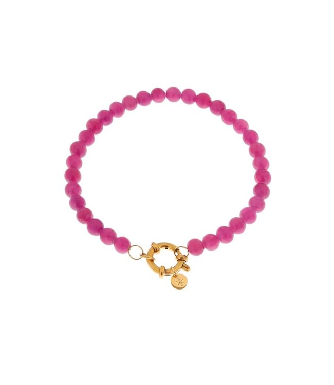 Label Kiki Magenta beads bracelet gold