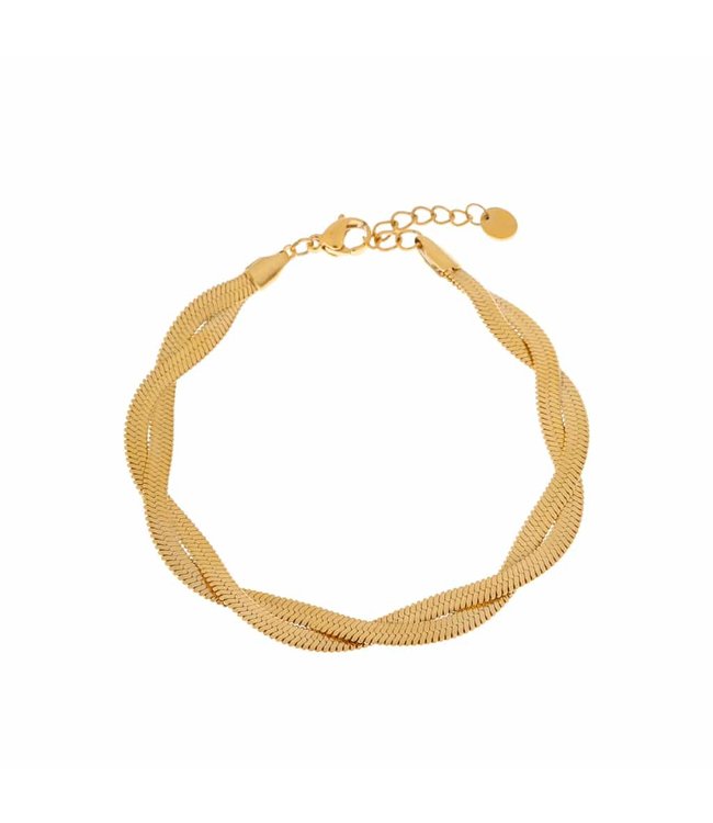 Label Kiki Braided snake bracelet gold