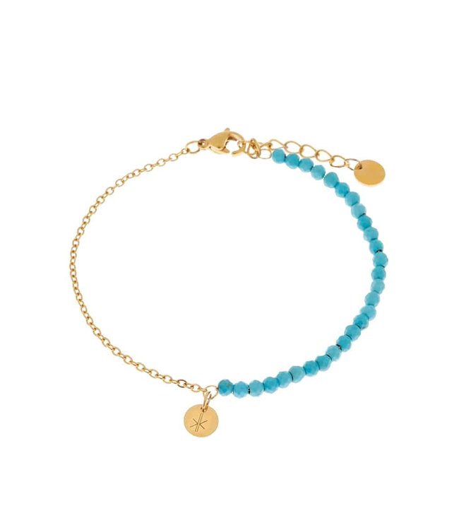 Label Kiki Half half turquoise bracelet gold