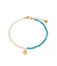 Label Kiki Half half turquoise bracelet gold