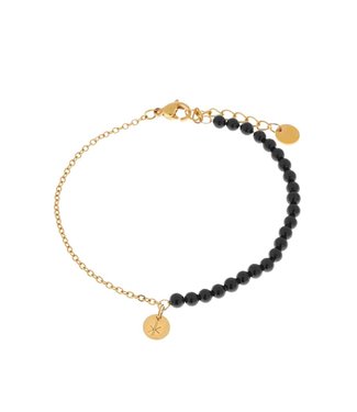 Label Kiki Half half black bracelet gold