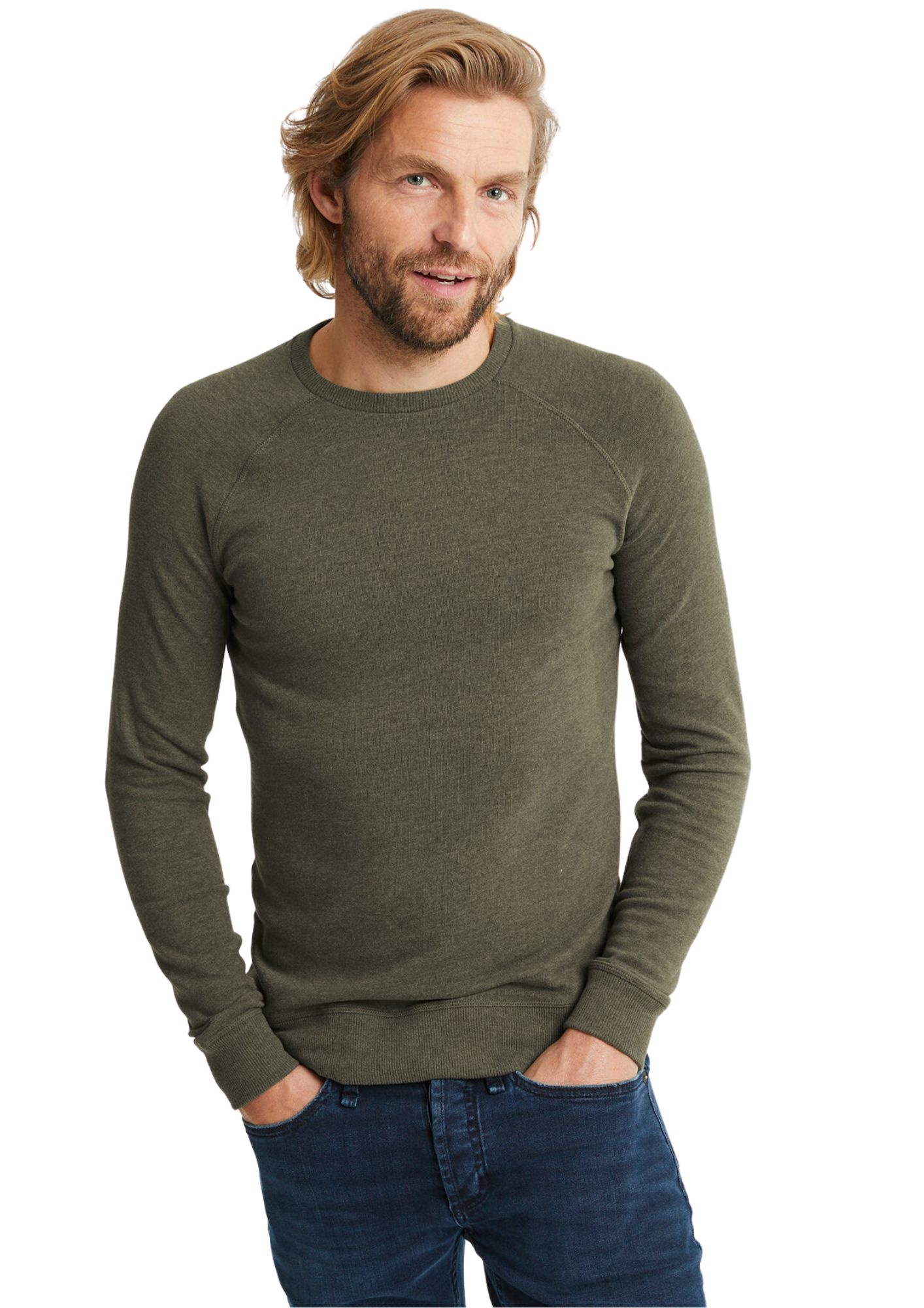 Jv Raglan crew charcoal marl, Denham