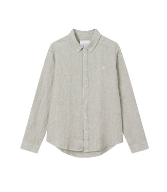 Les Deux Kristian Linen B.D. Shirt Ivory/Olive Night