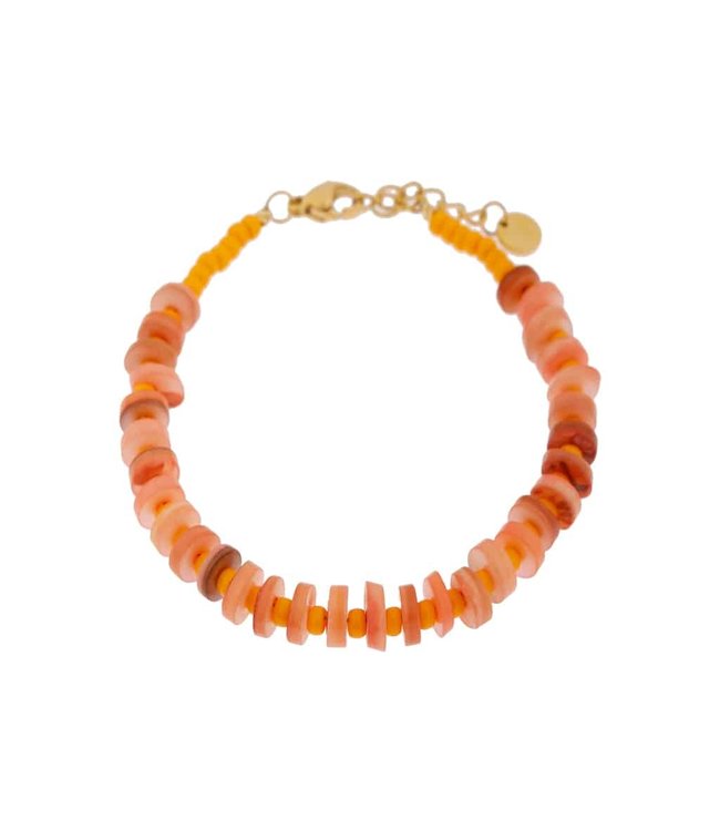 Label Kiki Orange shell bracelet gold KSA1761-GOLD