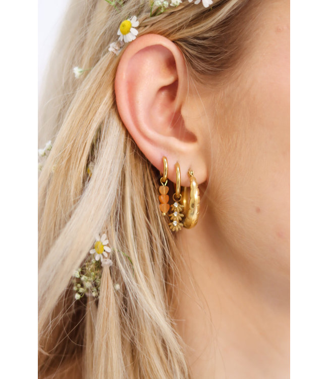 Label Kiki Big stripes hoop gold  KSH1291-GOLD