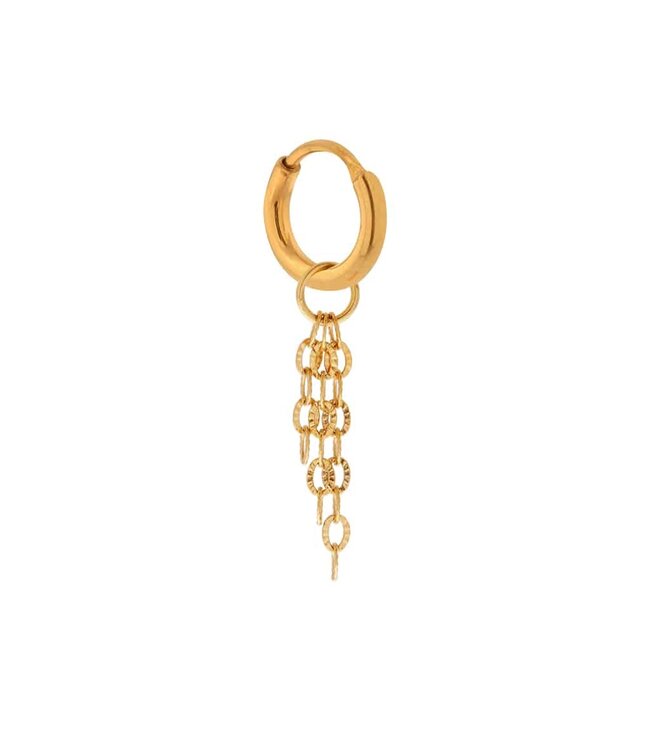 Label Kiki Triple chain hoop gold KSH1191-GOLD