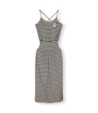 10Days Smock Dress Stripe black/ecru
