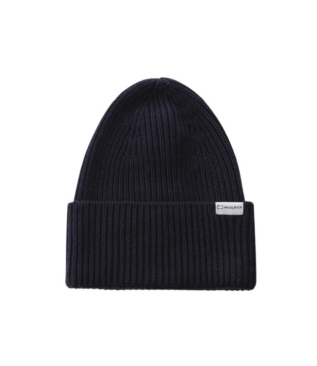 Woolrich Ribbed beanie dark blue CFWOAC0166MRUF0663-3034