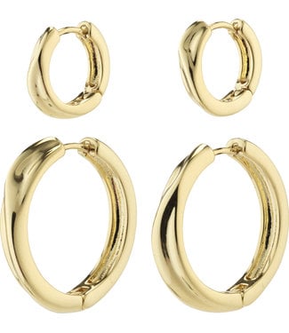 Pilgrim ALLIE hoop earrings 2-in-1 set gold-plated