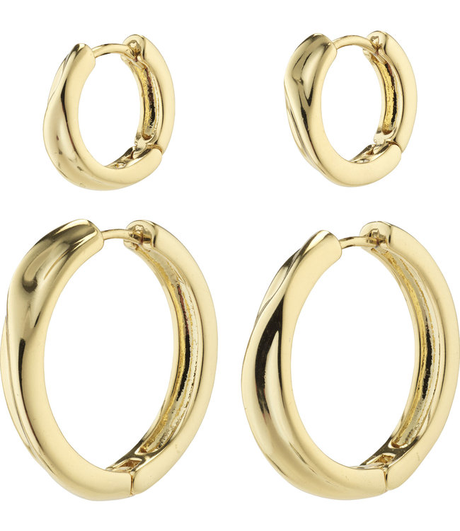 Pilgrim ALLIE hoop earrings 2-in-1 set gold-plated 262312083