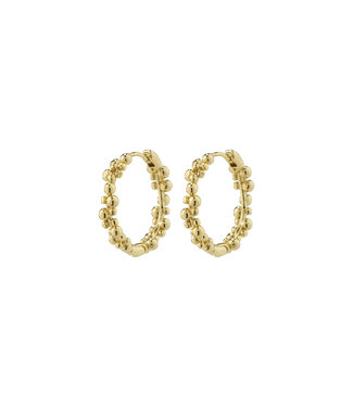 Pilgrim SOLIDARITY recycled medium bubbles hoop earrings gold-plated