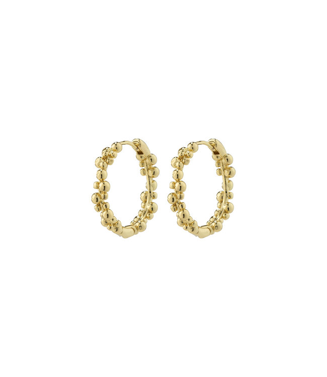 Pilgrim SOLIDARITY recycled medium bubbles hoop earrings gold-plated 262242013