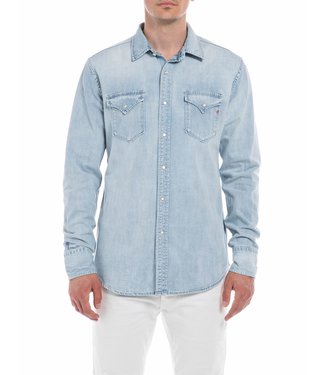 Replay Denim shirt l/s light blue